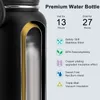 Bouteille d'eau isolée de 32 oz 1L avec couvercle en paille et couvercle à bec Bouteille de sport en acier inoxydable Thermos sous vide à double paroi 240115