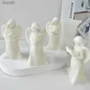 Ferramentas de artesanato Bonito Leitura Anjo Silicone Gesso Molde 3D Asas Menina Estátua Concreto Cimento Artesanato Resina Cristal Fazendo Ferramentas Decoração de Casa Presente YQ240115