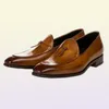 Kleding schoenen mannelijk formeel schoenen mannen loafers octrooi lederen bruine slip op tassel bruiloft feest heren big size 38488380328