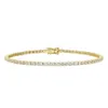 Luster smycken 10k 14k Pure Gold Created Halsband Gruwn Stone Tennis Chain Lab Diamond Armband