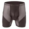 Onderbroek Heren Ondergoed Boxers Shorts Homme Ademend Mesh Slipje Man Kunstleer Zakje Midden Lange Been Cueca Calzoncillos