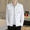 Men's Fashion Gentleman Slim-fit Casual Canary Solid Color British Fashion Trend with Elegant Korean Slim-fit Lapel Jacket 240115