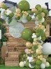 Decorazione per feste 133 pezzi Palloncino Verde oliva Cromo Oro Ghirlanda in lattice Forniture per decorazioni per feste di matrimonio di compleanno