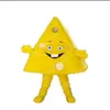 Halloween Triangle Cheese Mascot Costume de desenho animado Toço de caráter Toço de traje de festa de festas de festas ao ar livre de Natal Vestidos promocionais Roupas de publicidade