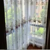 Luxury White Tulle Sheer Curtain for Living Room Lace Embroidered Romantic Princess Window Screen Kitchen European Embroider 240115