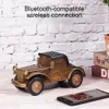 Lautsprecher A9 Kreative Retro Drahtlose Lautsprecher Bluetoothkompatibel Holz Muster Auto Form Drahtlose Lautsprecher Handy Halterung Geschenke