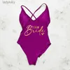 Swim Wear Bachelorette Party One Piece Swimsuit Women Team Brud Swimwear Summer Bathing Sy Sexig vadderad strandkläder Kvinna Simning Suitl240115