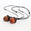 Pendant Necklaces WZYSY 2024 Wax Rope Wooden Acorn Necklace For Men And Women - High-quality Jewelry With Storage Function