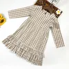 Mädchen Kleider Baby Kleid Frühling Herbst Kinder Plaid Langarm Prinzessin Kinder Geburtstag Party Kleidung 2-10 Jahre Freizeit