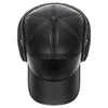 Quente inverno boné de couro preto pele boné de beisebol chapéus para homens mulheres casquette ossos pai bonés gorras earflaps engrossar 240113