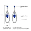 Necklaces Umcho Sterling Sier Jewelry Sets Elegant Blue Sapphire Pendant Necklace Drop Earrings for Women Wedding Christmas Gift New