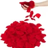 Dekoratif çiçekler 3000 parça gül yaprakları sahte çiçek kırmızı polyester yatak için sevgililer dekorasyonlar evlen benimle