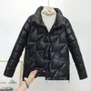 Trenchs pour femmes Automne Hiver Épaissi Chaud Court Coton Manteau Mode Solide Col Debout Lâche Douce Veste Décontractée Filles