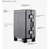 Suitcases Suitcase Aluminum Frame Trunk Waterproof Man Bag Can Sit Cabin Suitcases Female Carry-on Rolling Luggage Password Trolley Case Q240115