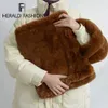 Projektant Herald Fashion Faux Fur Tote torebki dla kobiet zimowych kupujących torba na ramię puszysty pluszowy kobietę luksus 220923