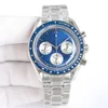 Relojes Mens Luxury Watch自動機械運動タイミング機能腕時計42mmステンレススチールレザーストラップ防水デザイナーウォッチモントレ