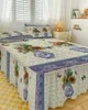 Bed Skirt Blue And White Porcelain Butterfly Retro Flower Fitted Bedspread With Pillowcases Mattress Cover Bedding Set Sheet