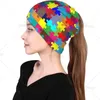 Berets Autism Puzzle Beanie Hat Baggy Slouchy Chemo Beanies Cap Stretch Scarf Head Wrap Hip Hop Hats For Men Women Outdoor