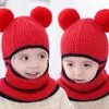 Hair Accessories 2-5 Years Baby Hats Scarf One-Piece Hat Winter Protection Ears Warm Acrylic For Boys And Girls Infant Toddler Bonnet