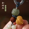 Porte-clés UMQ Original haut de gamme Xingshi porte-clés fidélité Hetian Jade voiture porte-clés tissé à la main beau pendentif