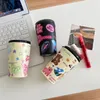 Cartoon Hearts Coffee Thermal Cup Mug Koreańskie stali nierdzewne Themos zimny, aby jechać butelkę z mlekiem wodnym z pokrywką 240115