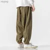 Men's Pants Ribbed velvet yarn cage men's and women's jogging pants plus size cotton casual and fashionable direct shipping FJstreetwear 5XL brand new YQ240115