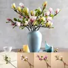 Fleurs décoratives artificielles fausses plantes, Simulation de fête de mariage, branche de Magnolia pour décoration de salon de maison