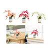 Dekorativa blommor konstgjorda blommor bonsai dekorationer arrangemang faux phalaenopsis orkidé