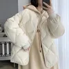 FD57532383 Women's Hoodies Woman Clothing Y2k Diamond Pattern Short Lightweight Down Jacket Korean Clothes Hooded Shirt Hoody Padded