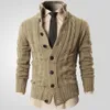 Heren Business Fashion Brearwear Hot Selling Stand Up Collar Cardigan Sweater Casual wollen jas