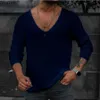 Mens Casual Lange Mouw Gebreide Truien Tops Solid Fashion Trui Voor Mannen Harajuku Vneck Streetwear Jumper 240113