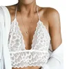 Camis atacado feminino oco colheita superior renda bralette branco translúcido roupa interior pura renda cinta lingerie sutiã topo bustier sexy topo de colheita