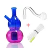 Set narghilè Fumatori Shisha Olio in vetro Rig Bong Raccoglitori di cenere per bong Percolatore Bruciatore gorgogliatore con ciotola per tabacco Tubo in silicone Forma di zucca ZZ