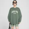 23FW AB anine Designer Streetwear Sweatshirt Flocking Lettres Broderie Femmes Bing Green Loose Pull Pullover Jumper Hoodies