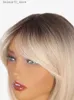 Syntetiska peruker Kvinnors peruk Gullsgrad Gyllene figur slår något lockigt högtemperatur Silk Rose Mesh Wig Layered Temperament Wig Headgear Q240115