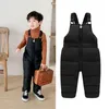 Baby Warm Strap Pant Girls Boys Winter Overalls Down-Cotton Jumpsuit Kids Protection Cold Snowsuit Rompers Clothes 1-5 Years 240115