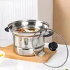 Pans Deep Fryer Pot With Strainer Stainless Steel Kitchen Frying Noodles Pan For Home Camping Accessories