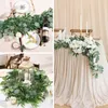 Dekorativa blommor Silk Eukalyptus Lämnar Garland Artificiell grön växt Vine For Wedding Party Decoration Layout Bakgrundsbåge Fake DECED