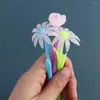 3Pcs Quick Dry 0.5mm Ink Pochromism Flower Shape Neutral Pen Students Stationery Color Changing Gel Writing Signing