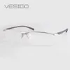 Whole- 2016 Moda Titanium montura de gafas sin montura Marca Hombres Gafas traje gafas de lectura P9112290e