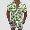 Homens camisetas Masculino St. Patricks Day Manga Longa Camisa Outono Casual Impressão 3D Hawaii Art Impressão Digital Flor Sólida