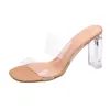 GAI été femmes chaussures sandales Extravasation talons hauts transparent cristal talon surface brillante noir rose blanc grande taille 35-41