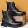 Man ankle Boots lace up oxfords Men's Chelsea Boot Handmade Autumn Winter Shoes Casual Ankle Boots Zapatos De Hombre 240115