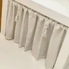 Cortinas de cozinha artesanais de algodão e linho, cortina curta com borlas, janela, valência, café, camadas para fazenda, quarto, hastes, bolsos 240115