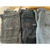 Korea Men Jeans Y2K Cargo Pants Spring Autumn Casual Blue Gray Denim Streetwear Straight Male Trousers Clothing 240113