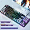 Lumières LED RVB H87 Clavier mécanique filaire 10 types d'éclairage coloré pour jeux et bureau pour Microsoft Windows et système Apple IOS