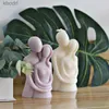 Craft Tools Large 3D Romantic Couple Portrait Lovers Silicone Candle Mold Carving Art Aromatherapy Plaster Home Decoration Mold Wedding gift YQ240115