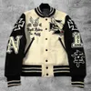 Designer Klassiek Varsity Jacket Herenjassen Casual paar Baseball pufferjack Los borduurwerk Herfst winter vintage leren jas eend bomberjassen d9