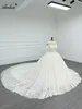 Alonlivn Luxurious Sparkly Sequined Lace Ball Gown Wedding Dress Sweetheart Off Shoulder Sleeves Bridal Gowns