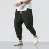 Pantalon de jogging pour hommes, Streetwear, ample, décontracté, en coton et en lin, sarouel, Harajuku, surdimensionné, 5XL, 240115